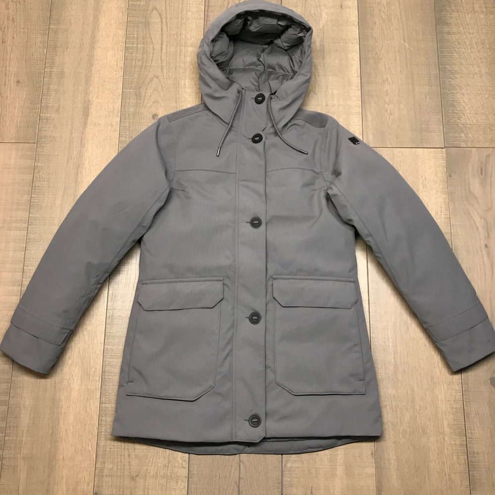 Helly Hansen Jacket Down Parka Womens Size XS Gray Urban Lab 600 FP Insulated